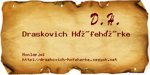 Draskovich Hófehérke névjegykártya